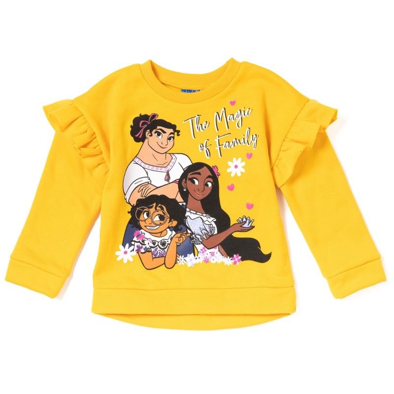 Disney Encanto Mirabel Luisa Isabela Girls Pullover Fleece Sweatshirt and Leggings Outfit Set Toddler, 2 of 7