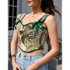Women's Vintage Corset Lace-Up Fishbone Print Vest Pirate Costume - 3 of 4