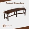 Tangkula Curved Bench Carbonized for 2-Person Pine Wood Legs Backless Curved Garden Bench for Patio - 3 of 3