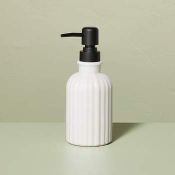 Fluted Milk Glass Soap Pump - Hearth & Hand™ with Magnolia
