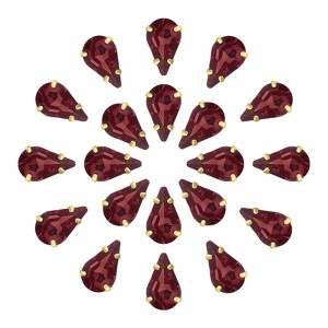 Unique Bargains Glass Craft Embellishments Flat Back Four Claws Teardrop Gems 20 Pcs - 1 of 4