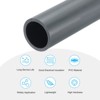 Unique Bargains Water Plumb DIY Crafts High Impact Rigid Round Pipes 8" Length ID 0.85" OD 1.02" Light Grey - 3 of 4