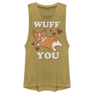 Juniors Womens Lost Gods Wuff You Festival Muscle Tee - 1 of 4