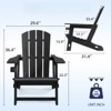 FONTOI Patio Accent Chair, Adirondack Chairs with Handles, Backyard Chairs Set of 2 for Travel Camp Garden Beach, Black, 31.4"*36.4"*29.6" - 2 of 4