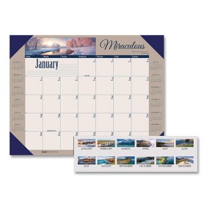 Earthscapes Recycled Monthly Desk Pad Calendar, Motivational Photos, 22 x 17, Blue Binding/Corners, 12-Month (Jan-Dec): 2026 - 1 of 4