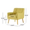 Modern Fabric Upholstered Accent Arm Chair,Wooden Tufted Comfy Reading Bedroom Armchair,Living Room Lounge Chair with Extra Cushion-Coolbibila - 4 of 4