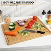 Set of 2 Large Bamboo Cutting Board, 24x18 Inches Wooden Chopping Board, Reversible Wood Cutting Board with Deep Juice Grooves, Built In Handles - 4 of 4