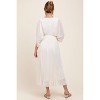 PinkBlush Cream Pleated V Neck Maternity Maxi Dress - 2 of 4