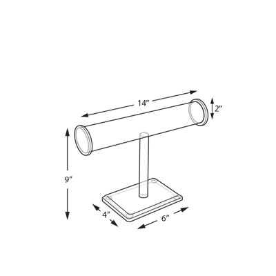 Clear Acrylic T-Bar Countertop Jewelry Holder