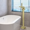 Cobbe Single Handle Floor Standing Tub Faucet Set, Freestanding Tub Filler with Handheld Shower, Tub Spout and 59-Inch Hose, Brushed Gold - 2 of 4