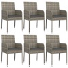 vidaXL Garden Dining Set Gray PE Rattan 7 Piece Set Modular - 4 of 4