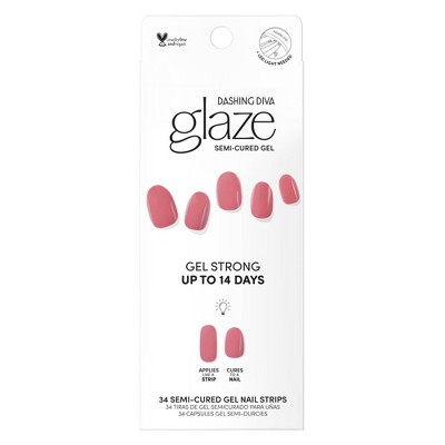 Dashing Diva Glaze Gel Color Nail Art Strips - 32ct