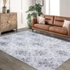 Machine Washable Lightweight Area Rugs, Boho Botanical Floral Throw Carpet Soft Non-Slip Indoor Floor Mat for Bedroom, Living Room, Kitchen - 4 of 4
