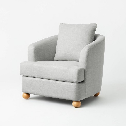 Havenstone Upholstered Accent Chair with Ball Feet Gray (KD) - Threshold™ designed with Studio McGee - image 1 of 4