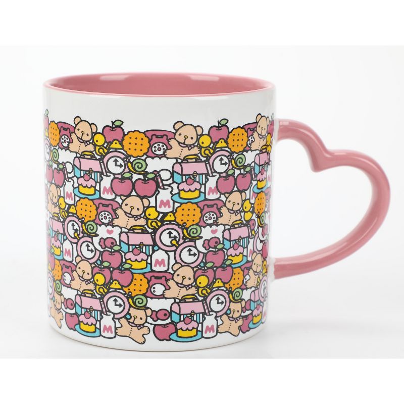 Hello Kitty Mug with Pink Heart Shaped Handle - 16oz Ceramic Mug, 4 of 6