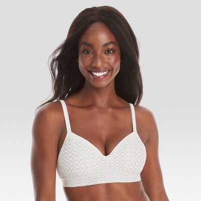 Hanes Women's Smoothtec Foam Wireless Bra G199 - White Chevron S