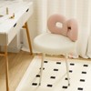 ROOMTEC Swivel Vanity Chair | No Wheels, Small Swivel, Upholstered, Cute Bow Backrest | Living Room, Vanity Chair for Women or Girl - 2 of 4