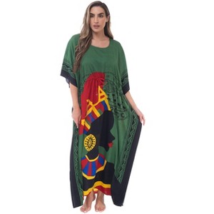 21754-ORG-S-M Riviera Sun Long Dashiki Caftan / Caftans for Women - 1 of 3