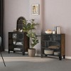 vidaXL Storage Cabinet Set of 2 Rustic brown Metal and MDF Medium - 2 of 4