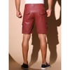 INSPIRE CHIC Men's Retro Cargo Pockets Party Biker Faux Leather Shorts - 3 of 4