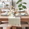 Design Imports  Handloomed  Chevron Jacquard Fringe Table Runner, Artichoke, 15X108" - 3 of 4