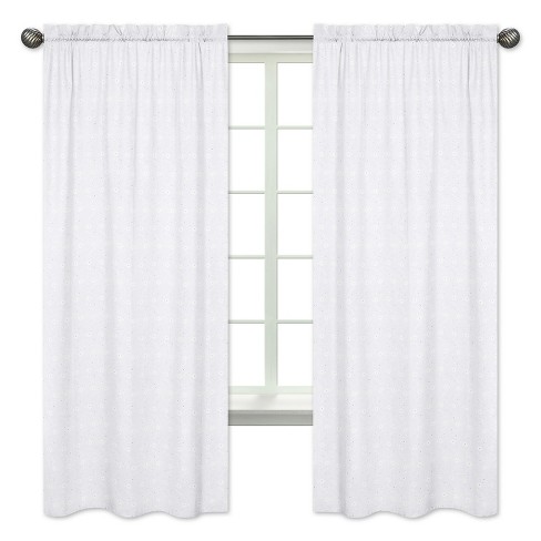 Sweet Jojo Designs Window Curtain Panels 84in. Eyelet White : Target