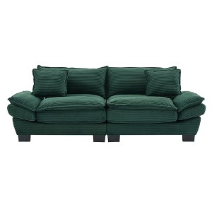 TiramisuBest Corduroy Sofa Sleeper Couch Loveseat Sofa with Pillows Comfy Upholstered Deep Seat Sofa for Bedroom,Living Room,Apartment,Office-Khaki - 1 of 4