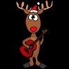 Men's Design By Humans Funny Cool Christmas Reindeer Playing the Guitar By SmileToday T-Shirt - 2 of 4