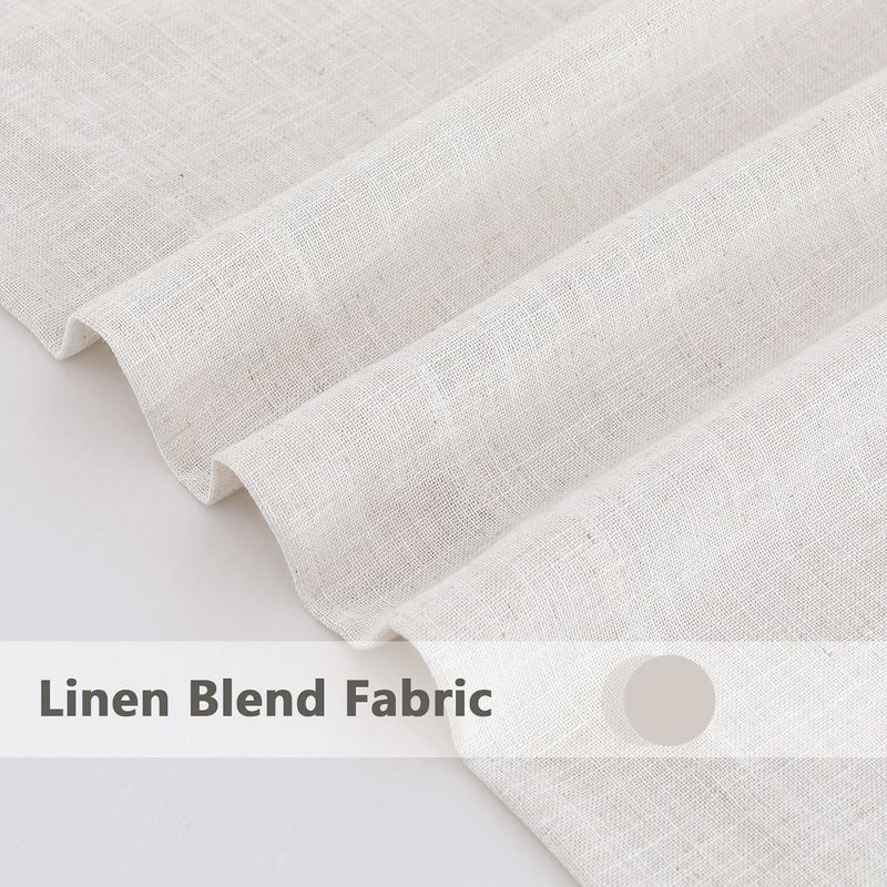 Linen Blend Textured Grommet Farmhouse Window Curtain Panels for Living Room Bedroom, 5 of 6