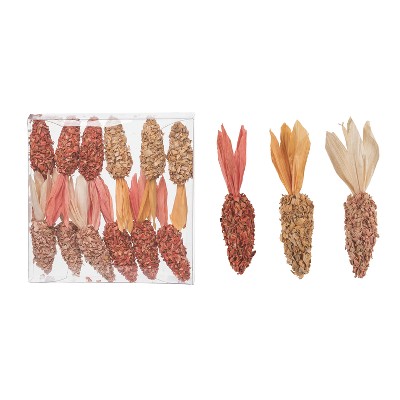 Transpac Foam 7.87 in. Orange Harvest Decorative Corn Husks Set of 12