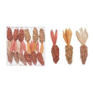 Transpac Foam 7.87 in. Orange Harvest Decorative Corn Husks Set of 12 - 1 of 4