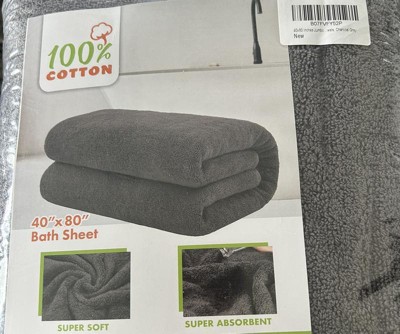 American Soft Linen Bath Sheet 40x80 inch 100% Cotton Extra Large Oversized Bath Towel Sheet - Dark Gray, Size: Oversized Bath Sheet 40x80