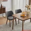 Living Room Dining Chair Set of 2, Modern PU Upholstered Kitchen Chair w/ Padded Seat, Mid Century Dining Chair w/ Wood Legs, Ideal - 3 of 4