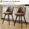 COZONY 26" Counter Height Bar Stools Set of 2, Modern Swivel Bar Stools with Back, Upholstered Seat & Wood Legs for Kitchen Island & Home Bar - 4 of 4