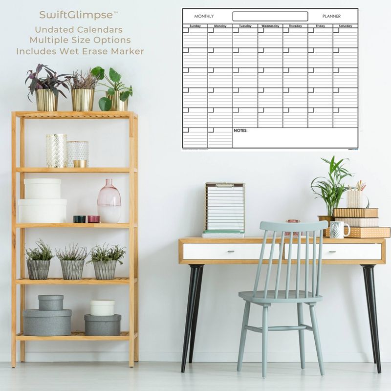 Undated Monthly Laminated Wall Planning Horizontal Calendar 48&#34; x 65&#34; - SwiftGlimpse, 2 of 5