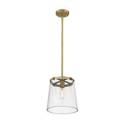 Callista Rubbed Brass 10" Contemporary Pendant Light