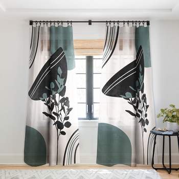 Heather Dutton Eucalyptus Boho Botanical Single Panel Sheer Window Curtain - Deny Designs