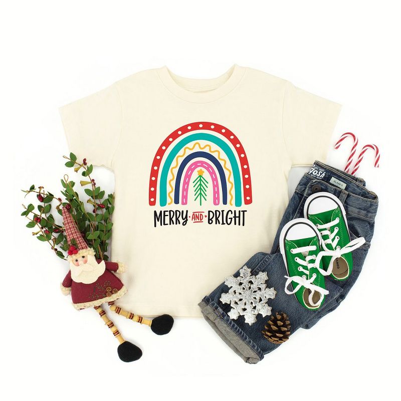 The Juniper Shop Merry And Bright Rainbow Toddler Short Sleeve Tee, 2 of 3