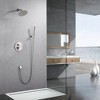 Sumerain Wall Mounted Rainfall Shower System Brushed Nickel Shower Faucet Set with Handheld Sprayer - 3 of 4