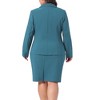 Agnes Orinda Women's Plus Size Formal Office Notched Lapel Jacket Blazer Pencil Skirt Suit Sets - 4 of 4