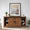 TV Stand with Fireplace for 65+ Inch TV, Farmhouse Entertainment Center with 18" Fireplace & Sliding Door, Wood TV Consoles for Living Room - 2 of 4