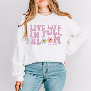 Simply Sage Market S.W.Smiley Live Life in Full Bloom Smiley Sweatshirt - 1 of 4