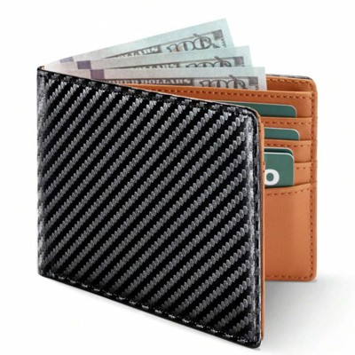 BEAFUP Men's Thin Wallet,Simple Leather RFID-Blocking Dual Folding Credit Card Holder Gives For Men Mini Wallet,Coin Wallet