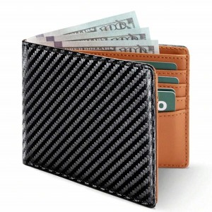 BEAFUP Men's Thin Wallet,Simple Leather RFID-Blocking Dual Folding Credit Card Holder Gives For Men Mini Wallet,Coin Wallet - 1 of 4