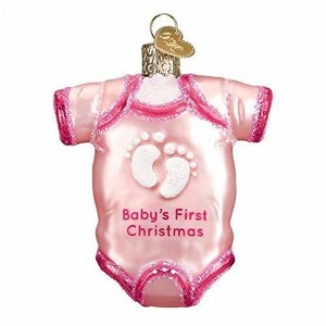 Old World Christmas Glass Blown Ornament for Christmas Tree, Pink Baby - 1 of 4