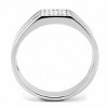 Slickblue Men's Polished Stainless Steel Ring with Clear CZ - Modern & Sturdy April Birthstone Jewelry, Size 8-13 - 4 of 4