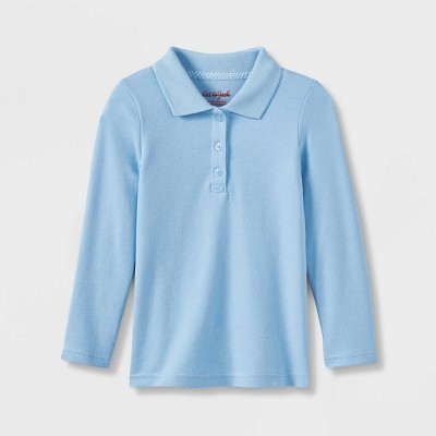 Toddler Girls' Long Sleeve Interlock Uniform Polo Shirt - Cat & Jack ...