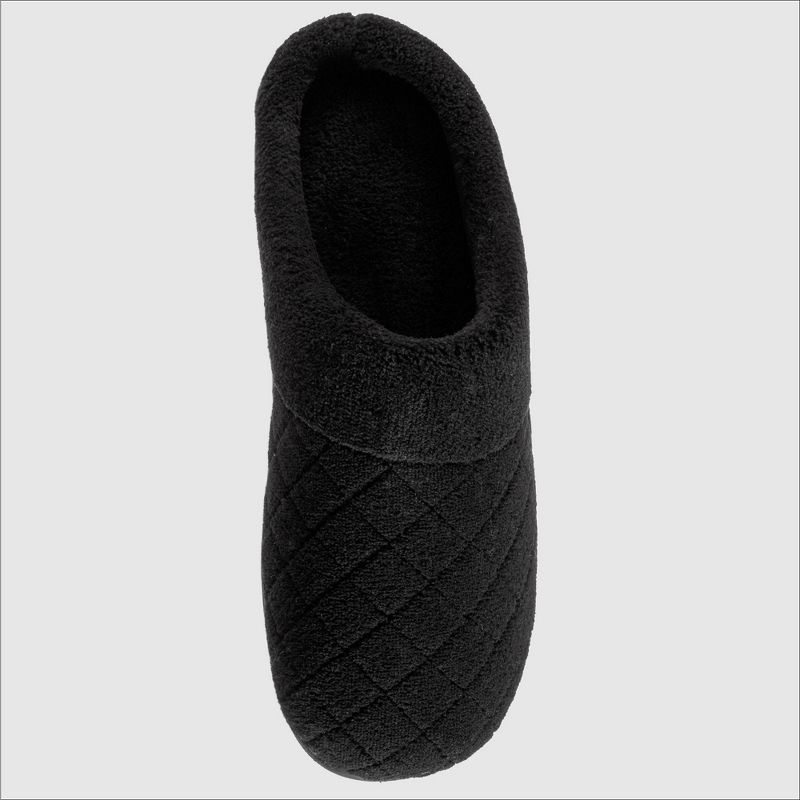 Isotoner Women's Diamond Quilted Microterry Hoodback Slippers - Black, 3 of 7
