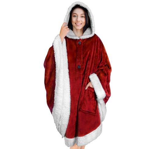 Merry Christmas Poncho Fleece