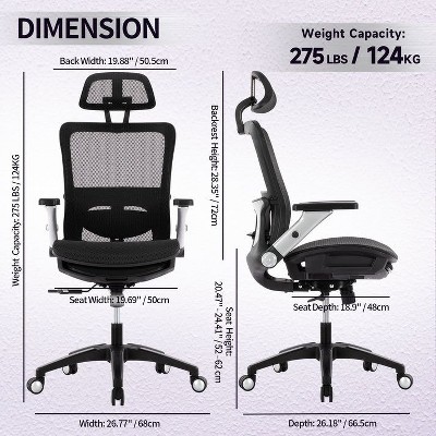 Black Mesh High Back Ergonomic Executive Swivel Chair with Adjustable Arms